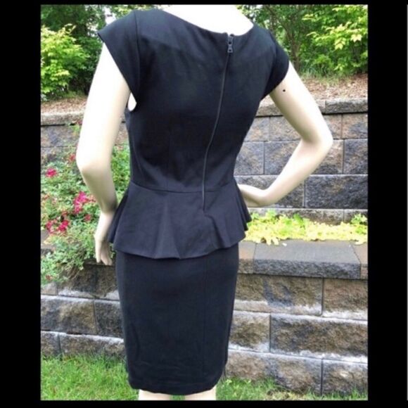 ALICE + OLIVIA VICTORIA TOWORK BLACK PÉPLUM DRESS 6 - Picture 4 of 5